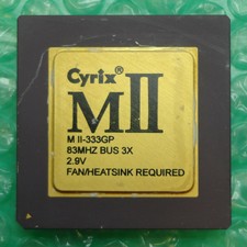 Cyrix MII-333GP 75MHz BUS 3.5X 2.9V Socket 7 Processor / CPU - Ceramic / Gold