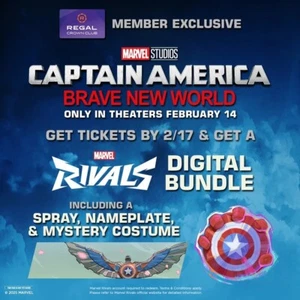 MARVEL RIVALS REGAL CINEMAS DLC CODE BUNDLE PRE ORDER SKIN   - Picture 1 of 1