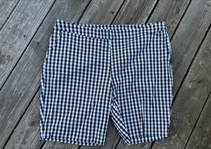 Womens TIme & Tru XXL Black White Checkered Pull on Shorts Plus Stretch 20 New - Picture 1 of 7