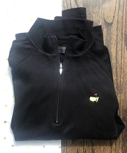 Magnolia Lane Tech 1/4 Zip Black Long Sleeve Cotton Mock Neck Masters Pullover S - Picture 1 of 9