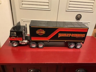 Vintage Nylint Harley Davidson GMC Tractor Trailer Semi Steel In Great Cond. 21” - Image 1 of 4