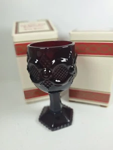 Avon 1876 Cape Cod Glass Ruby Red 4.5/8” Wine Goblets Vintage New In Box -2! - Picture 1 of 3