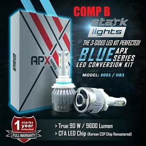 Stark 90W 9600LM LED 8000K Blue Chip Headlight High Beam Kit PAIR - 9005 HB3 (E) - Foto 1 di 8