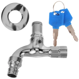 Lockable Water Tap Single Cold Bathroom Faucet Laundry Accessories - Picture 1 of 12