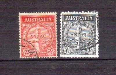 AUSTRALIA 1935 ANZAC 20th anniv set used - Image 1 of 2