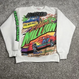 Vintage Eldora Million Speedway Racing Graphic Crewneck Sweater Size YOUTH LARGE - Picture 1 of 8
