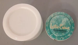 Vintage Glanz Creme Shampoo mit Lanolin Milch Glas Original Blechdeckel - Bild 1 von 5
