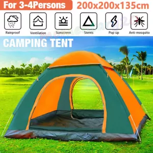 3-4 Man Person  Automatic Pop Up Tent.Camping Outdoor Family Hiking Instant.Tent - Picture 1 of 10