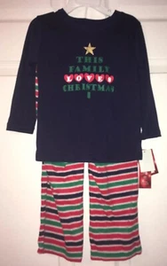 NWT Jammies For Your Families Boys Girls Pajamas This Family Loves Christmas 2T - Picture 1 of 5