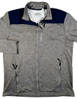 Orvis Fleece Jacket Mens Med Gray Blue Full Zip Pocket Logo Outdoor All Season