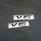 2X Chrome Black V6 Silver Metal Sticker Badge Decal Emblem Hybrid 4X4 3D Vehicle