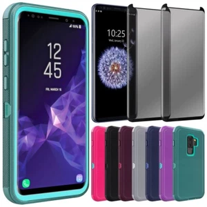 For Samsung Galaxy S9/S9+ Heavy Duty Case Hybrid Cover / Privacy Tempered Glass - Picture 1 of 55