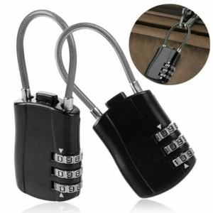 2x  Kofferschloss Stahlseil Vorhängeschloss Zahlenschloss Reiseschloss Koffer - Bild 1 von 5