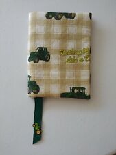 Fabric Padded Book Cover JOHN DEERE TRACTOR BNIP (Fits 4x7 book)  (A)