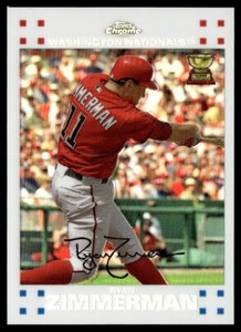 2007 Topps Chrome White Refractor Ryan Zimmerman 448/660 Washington Nationals