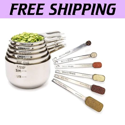 Durable Stackable Measuring Cups & Spoons Set – Dishwasher Safe Kitchen Gadgets - Image 1 of 4