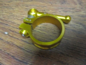 KCNC QUICK RELEASE SEAT POST / PILLAR COLLAR CLAMP - GOLD ANODIZED - 34.9mm - Picture 1 of 5