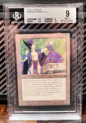 Magic The Gathering Legends 1994 Marble Priest BGS 9 Mint Edges 9.5 Surface 9.5 - Image 1 of 2