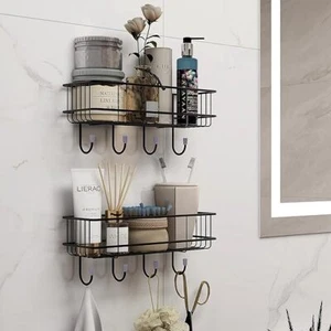 Organizador de estantes de baño autoadhesivos Plantex/cocina para pared/(paquete de 2) - Imagen 1 de 10