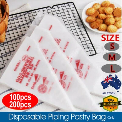 100/200X Plastic Disposable Piping Bags For Cake Decor Icing Frosting Piping AU - image 1 of 4