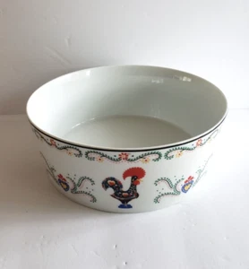 Vintage Block Spal Portugal Daybreak Roosters Serving Vegetable Bowl 1986 - Picture 1 of 9