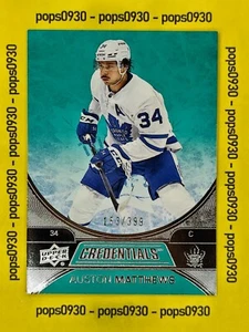 Auston Matthews, Toronto Maple Leafs, 2022, Credentials, Emerald, #5, /399 - Picture 1 of 2