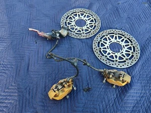 2002-03 HONDA 954RR FRONT DISK BRAKES CALPIER ROTOR SET - Picture 1 of 4
