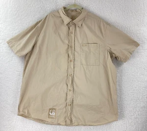 LRG Wovens Grass Roots Shirt Mens Size 2XL Beige Button-Up Short Sleeve Casual - Picture 1 of 20