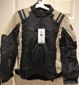 Viking Cycle Ironborn Motorcycle Textile Jacket For Men XS - Black/Tan Brand NWT - Picture 1 of 12