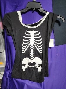 XX 88846 Junior Skeleton Hooded Shirt Costume - Picture 1 of 2