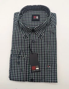 Camisa Jupiter manga larga cuello abotonado azul verde a cuadros talla M 39/40 ajuste regular - Imagen 1 de 4