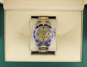 1991 Rolex Submariner 16613 Serti Diamond Dial TT 18kt Oyster No Papers 40mm - Picture 1 of 11