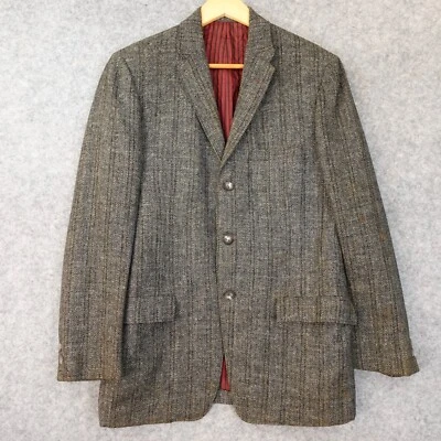 Blazer de tweed vintage años 70 para hombre 38R pequeño espiga Union Commodore CLIPPER CRAFT Foto 1 de 4