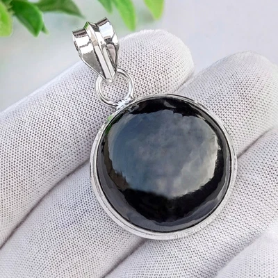 Colgante de plata de ónix negro colgante de plata de ley 925 hecho a mano colgante de piedras preciosas Foto 1 de 3
