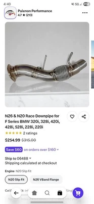 ✅12-18 BMW 228i 328i 428i F22 F30 F32 N20 N26 TUBO DE ESCAPE CATALÍTICO - Imagem 1 de 4