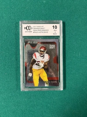 2017 Sage Hit - Peak Performance Platinized Justin Davis #PK-JD (RC) BCCG 10 - Image 1 of 2