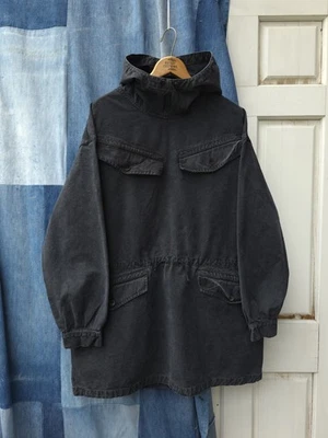 Vintage 1950s French Black Overdyed Alpine Smock Parka Jacket Military Army L - Image 1 of 4