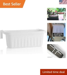 Elegant 24" Adjustable Railing Planter - Weatherproof & Easy Install, White - Picture 1 of 9