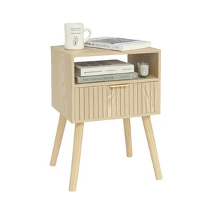 Small Nightstand Wood Bedside Table with Drawer, Modern End Table for Bedroom... - Picture 1 of 7