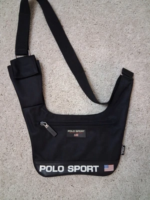 Vintage 90's Retro Polo Sport Ralph Lauren Shoulder Crossbody Black Bag - Image 1 of 4