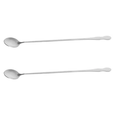  2 Pcs Piccoli Cucchiai in Acciaio Inossidabile Minestra Asiatici - Immagine 1 di 4