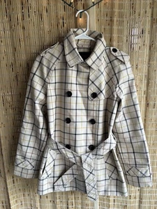 Coach Women's Tattersall Plaid Belted Short Lined Trench Coat Size Medium - Picture 1 of 18