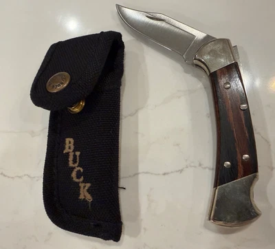 CUCHILLO BUCK HECHO EN EE. UU. SIN NAIL NICK 112 RANGER ERA 1974-1980 4,25" ESTUCHE DE BLOQUEO Foto 1 de 4