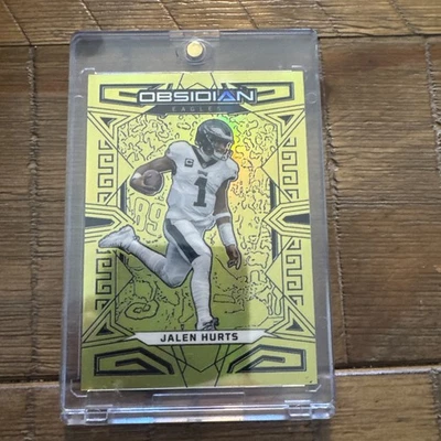 2023 Panini Obsidian Asia Gold Flood Electric Etch /10 Jalen Hurts #81 - Image 1 of 2