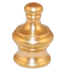 Sm. Pyramid Lamp Finial Top Solid Raw Brass Finish 1/8" IP 1/4-27 Thread Adapter - Picture 1 of 6