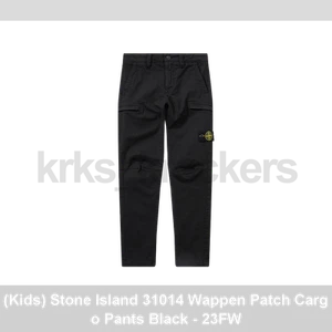 (Kids) Stone Island 31014 Wappen Patch Cargo Pants Black - 23FW - Picture 1 of 1