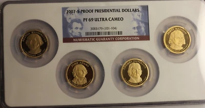 2007-S NGC PF69 UCAM - Presiden US Mint Proof 4 Coin - Ultra Cameo - 4 Coin Set! - Image 1 of 3
