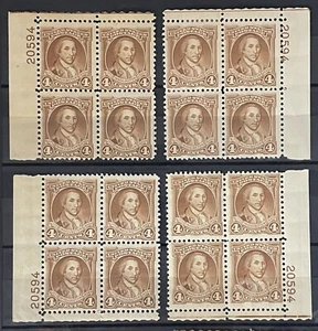 Scott #709 4c Washington Bicent’l Plate Block #20594, 4-corners, F/VF H - Picture 1 of 1