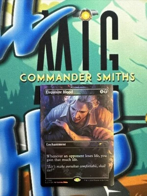Exquisite Blood ✨ Borderless 🌈 Rainbow 🌈 FOIL ✨ MTG Secret Lair D&D 50th NM - Image 1 of 2