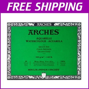 Exceptional Cold Press Watercolor Paper Block - 8X10, PH-Neutral, 20 Sheets - Picture 1 of 11